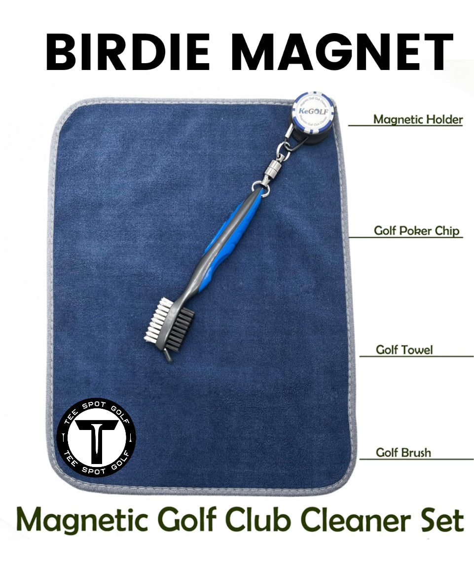 The Birdie Magnet - Magnetic Golf Towel & Cleaner Set