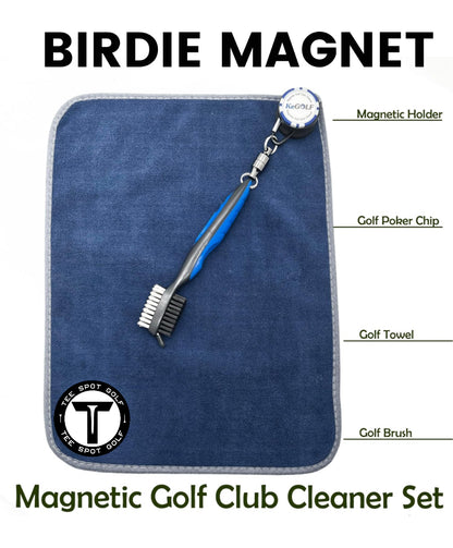 The Birdie Magnet - Magnetic Golf Towel & Cleaner Set